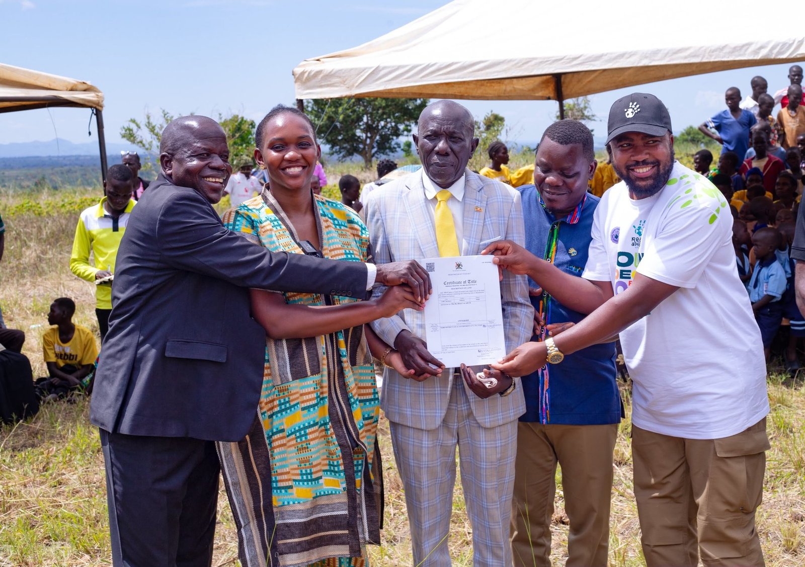 Five-Acre Land Secured and handed over to a ReachaHand Organisation by Hon.Minister of State for Minerals Nyamutoro Phiona for a World-Class Health Facility and Skilling Centre set up in Arum in partnership.