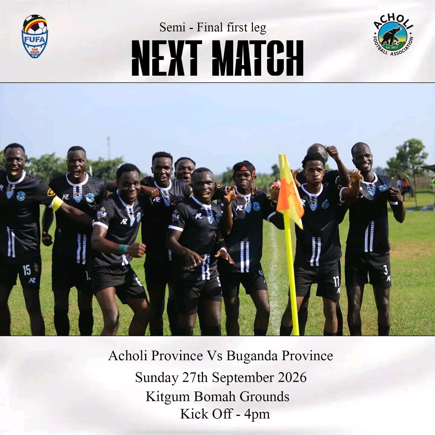 FUFA Drum Semi-Finals: Acholi Face Buganda as Lango Take on Bunyoro